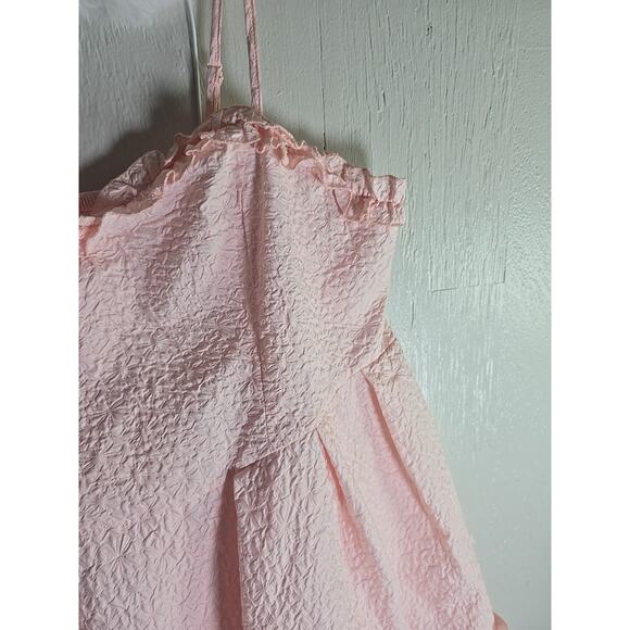 NWOT Babydoll Summer Sweetheart Neckline Peach A Line Dress Womens Plus 3x - Picture 7 of 9
